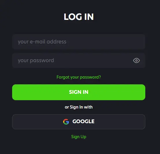 Neospin Casino Login Page